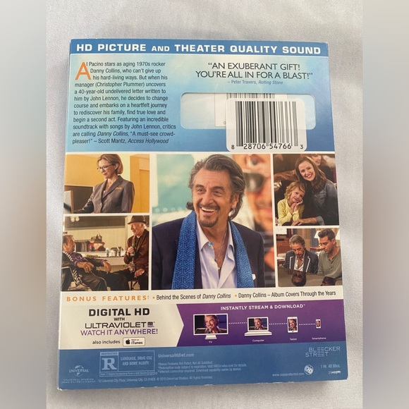 BLUE-RAY + DVD +‎ DIGITAL HD DANNY COLLINS INSPIRED BY A TRUE STORY - Picture 3 of 3